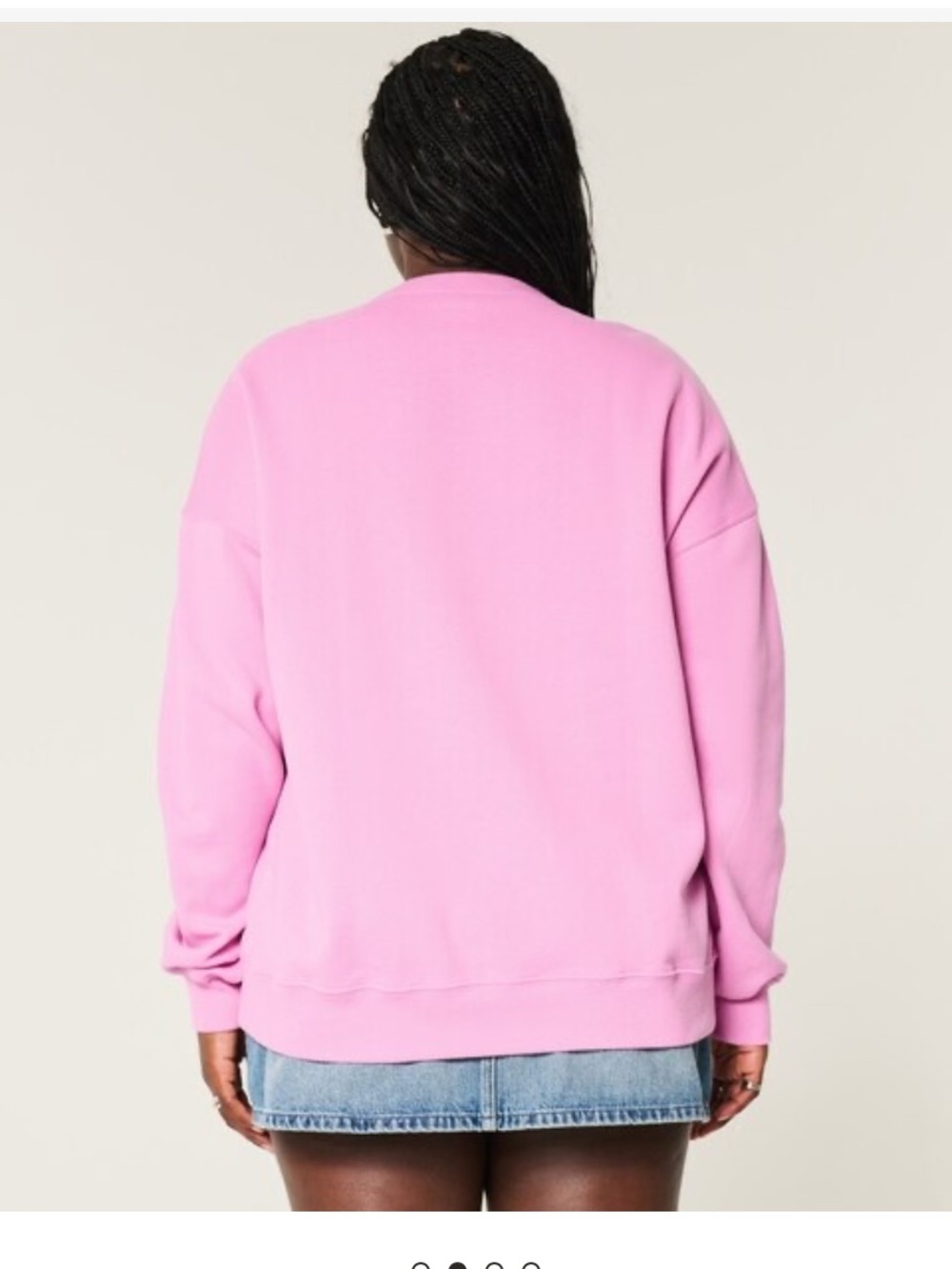 Malibu Pink Floral-Outline Oversized Crew Sweatshirt size small - Picture 6 of 10